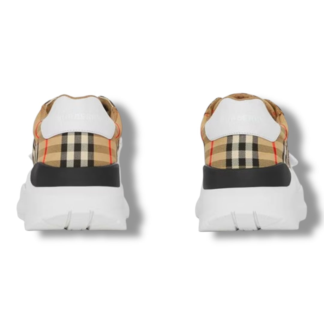 BURBERRY REGIS TRAINERS CHECK BEIGE
