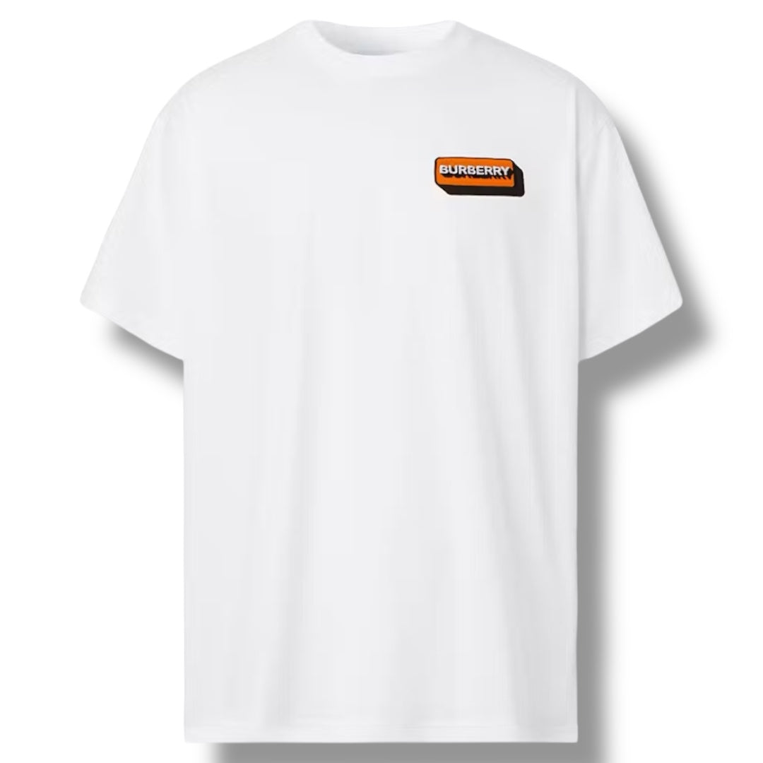 BURBERRY ORANGE LOGO T-SHIRT WHITE