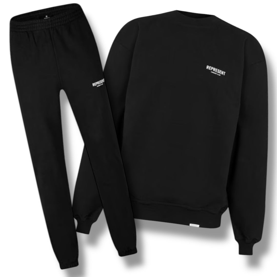 REPRESENT OWNERS CLUB CREW NECK TRACKSUIT BLACK