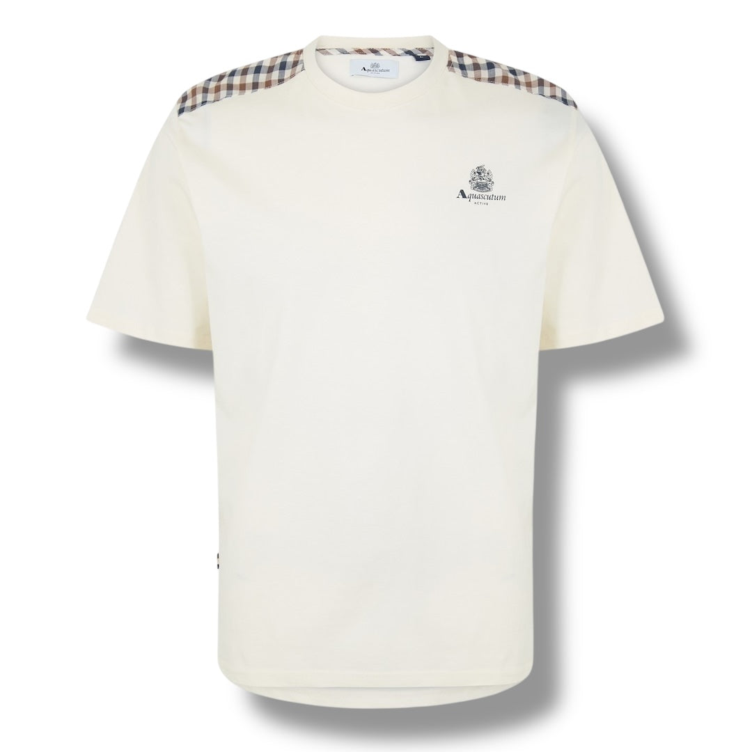 AQUASCUTUM SHOULDER TRIM T-SHIRT WHITE