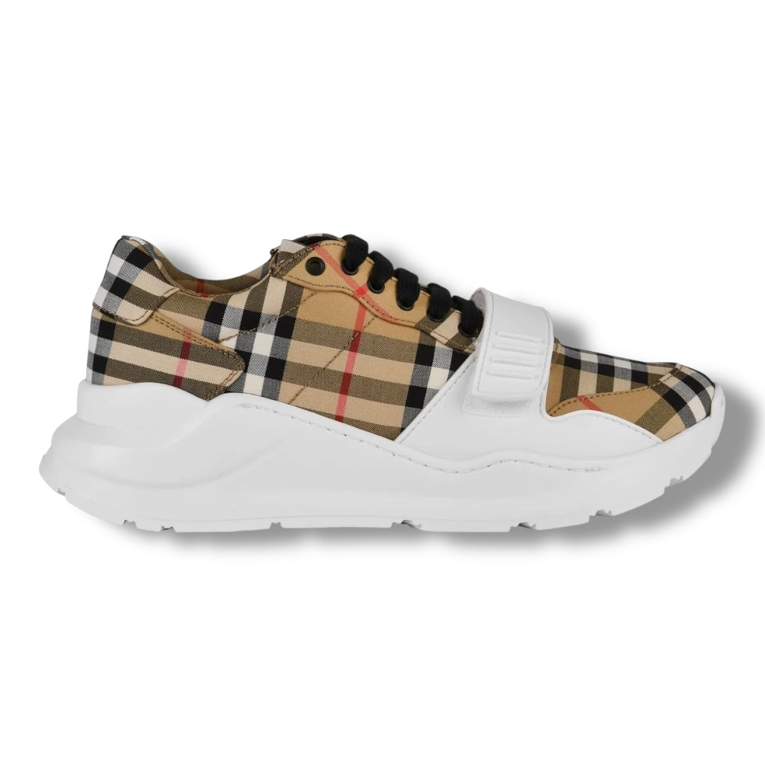 BURBERRY REGIS TRAINERS CHECK BEIGE