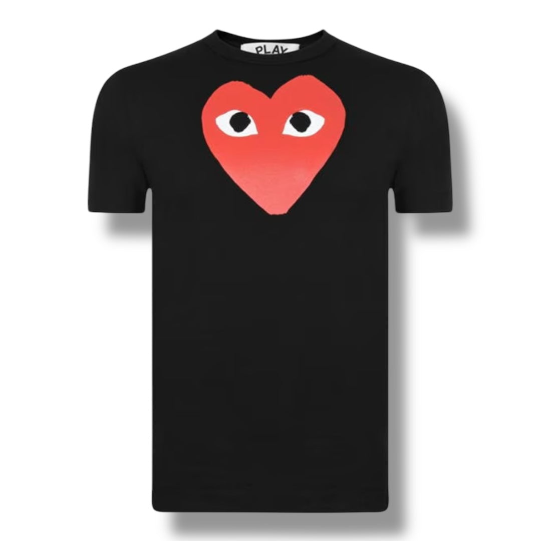 COMME DES GARÇONS PLAY BIG PEEPING HEART T-SHIRT BLACK / RED