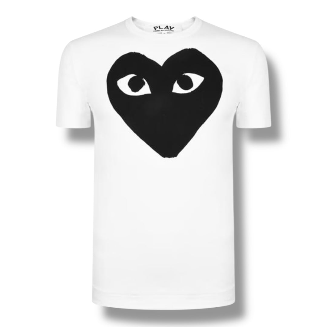 COMME DES GARÇONS PLAY BIG PEEPING HEART T-SHIRT WHITE / BLACK