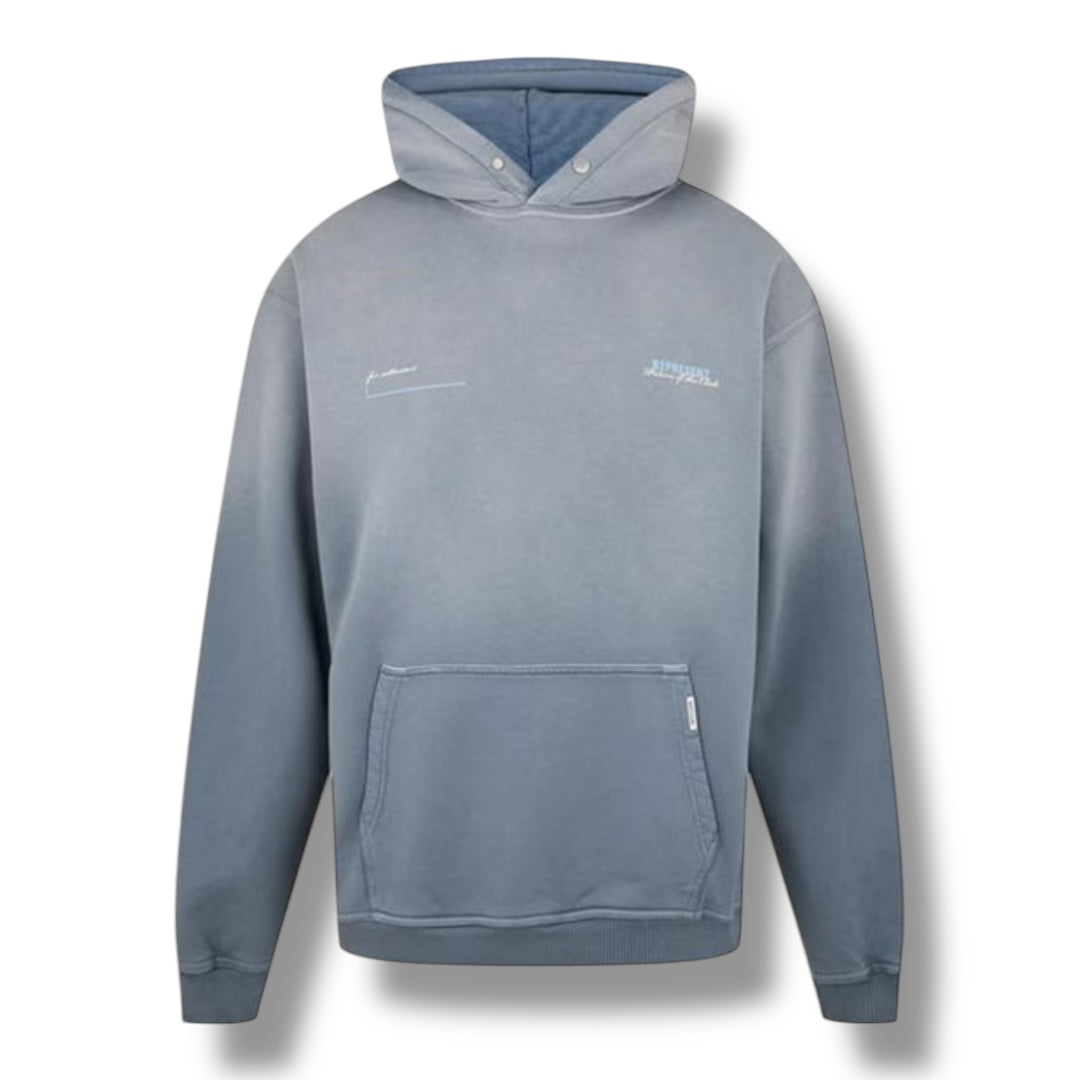 REPRESENT PATRON OF THE CLUB SCRIPT OTTH HOODIE WASHED GREY