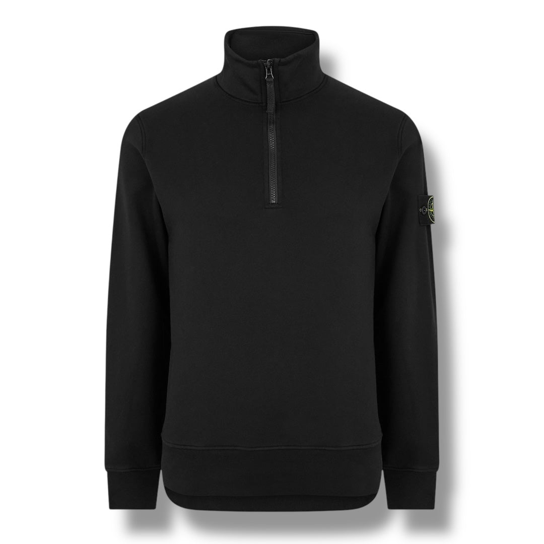 STONE ISLAND 1/4 ZIP SWEATSHIRT BLACK