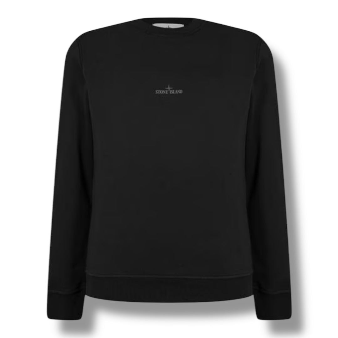 STONE ISLAND DIAL BACK LOGO CREWNECK SWEATSHIRT BLACK