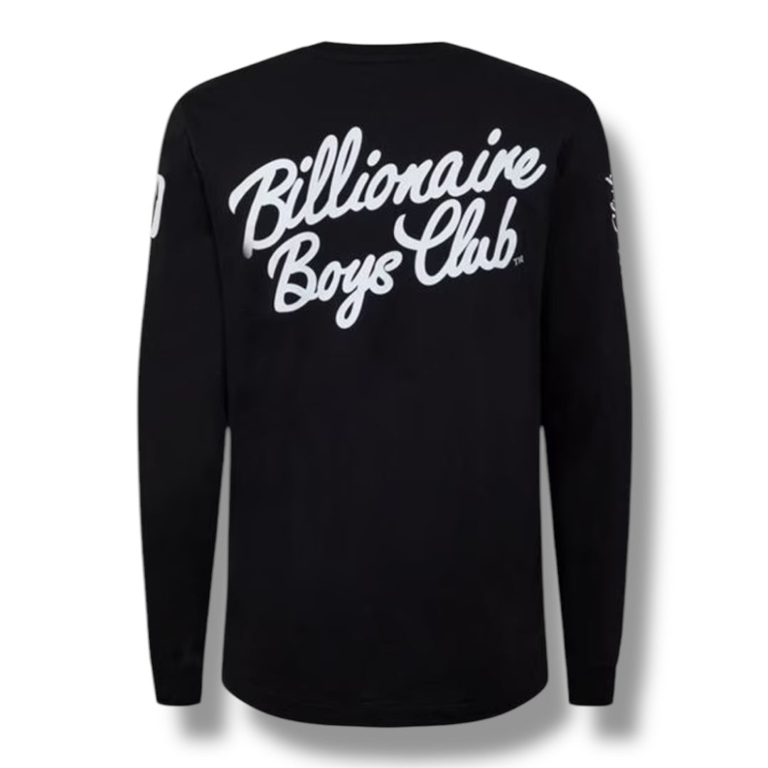 BILLIONAIRE BOYS CLUB MULTI LOGO LONG SLEEVED T-SHIRT BLACK