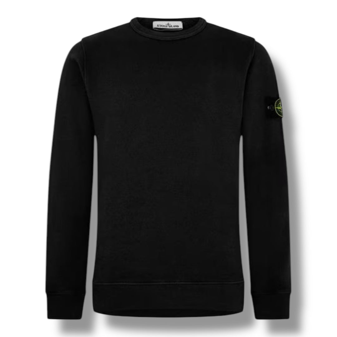STONE ISLAND ARM BADGE CREWNECK SWEATSHIRT BLACK