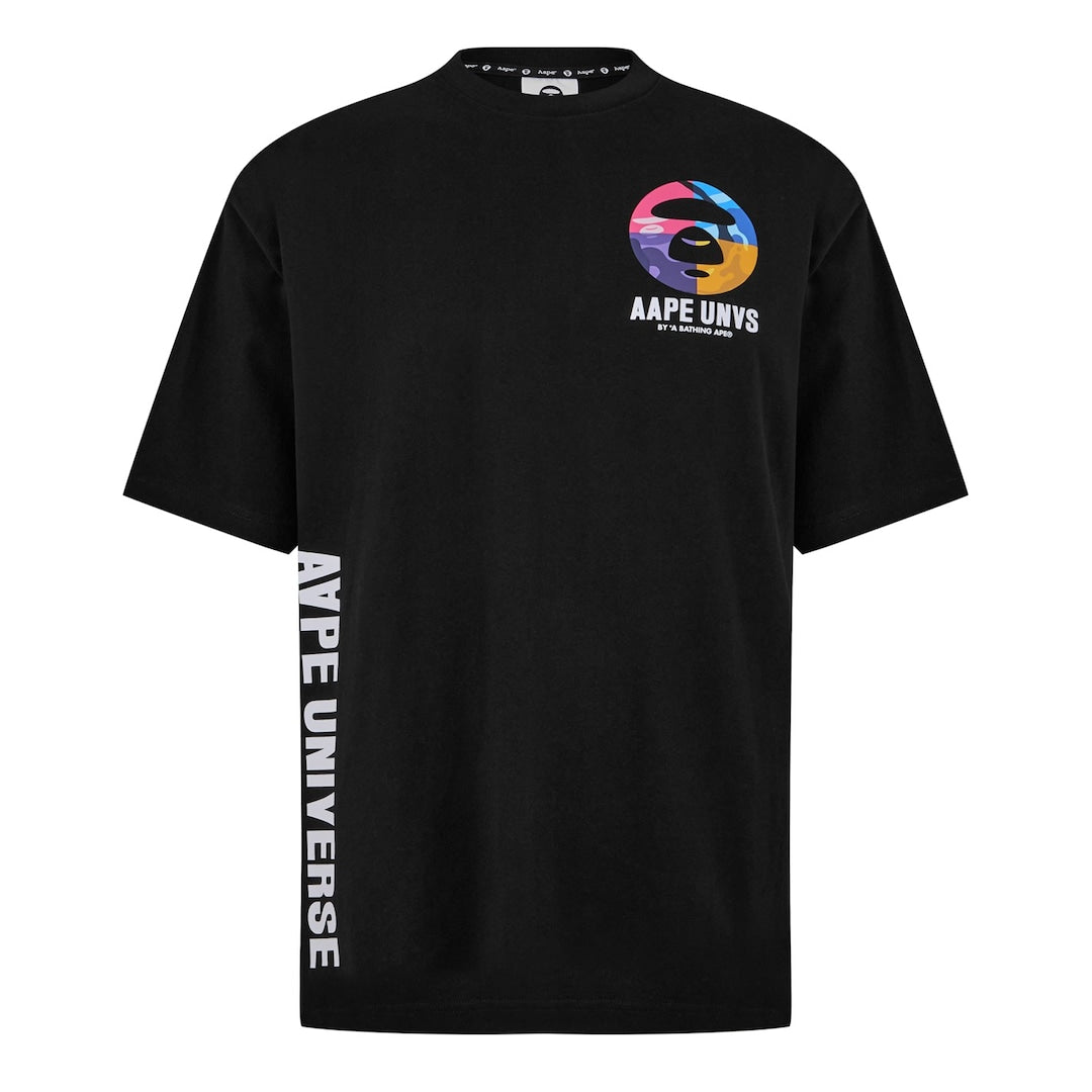 A BATHING APE AAPE UNIVERSE BONES T-SHIRT BLACK