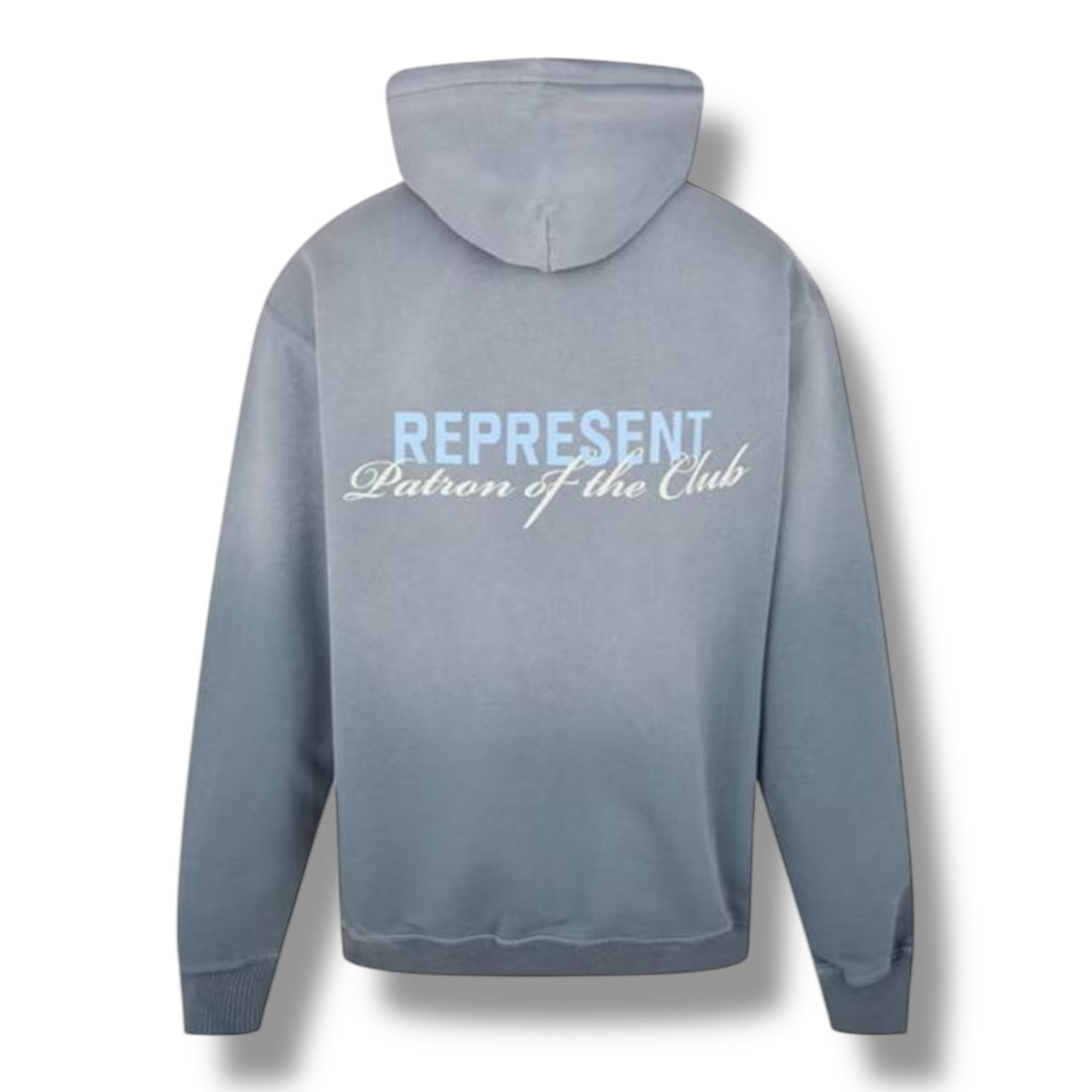 REPRESENT PATRON OF THE CLUB SCRIPT OTTH HOODIE WASHED GREY