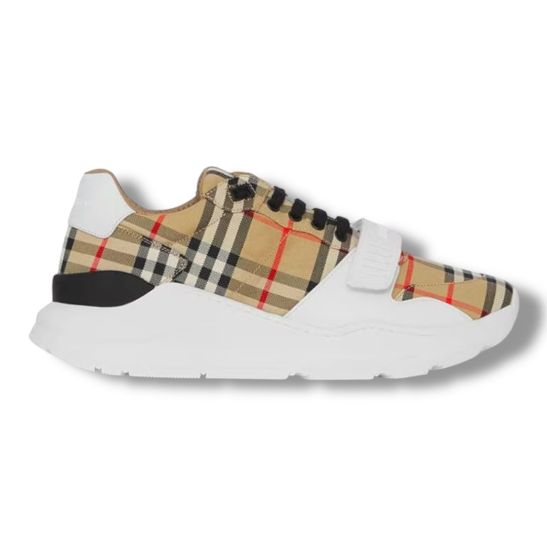 BURBERRY REGIS TRAINERS CHECK BEIGE