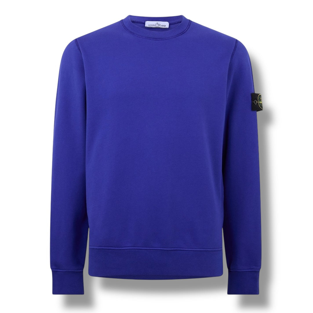 STONE ISLAND ARM BADGE CREWNECK SWEATSHIRT BLUETTE