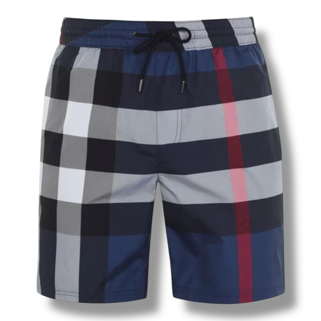 BURBERRY LARGE CHECK SWIM SHORTS NAVY BLUE