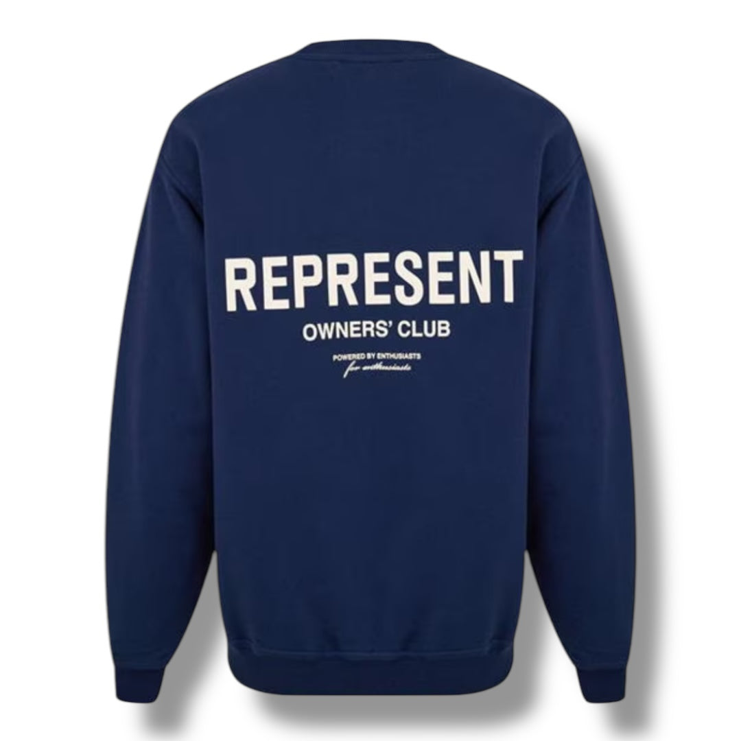 REPRESENT OWNERS CLUB CREWNECK SWEATSHIRT NAVY BLUE