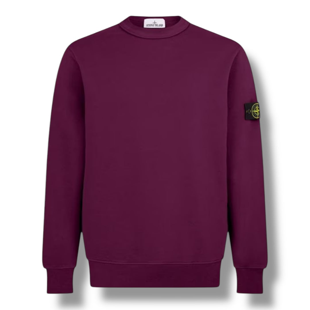 STONE ISLAND ARM BADGE CREWNECK SWEATSHIRT BURGUNDY