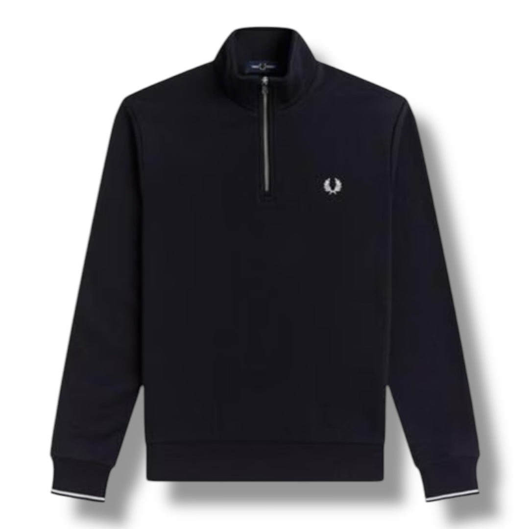 FRED PERRY 1/4 ZIP SWEATSHIRT NAVY BLUE