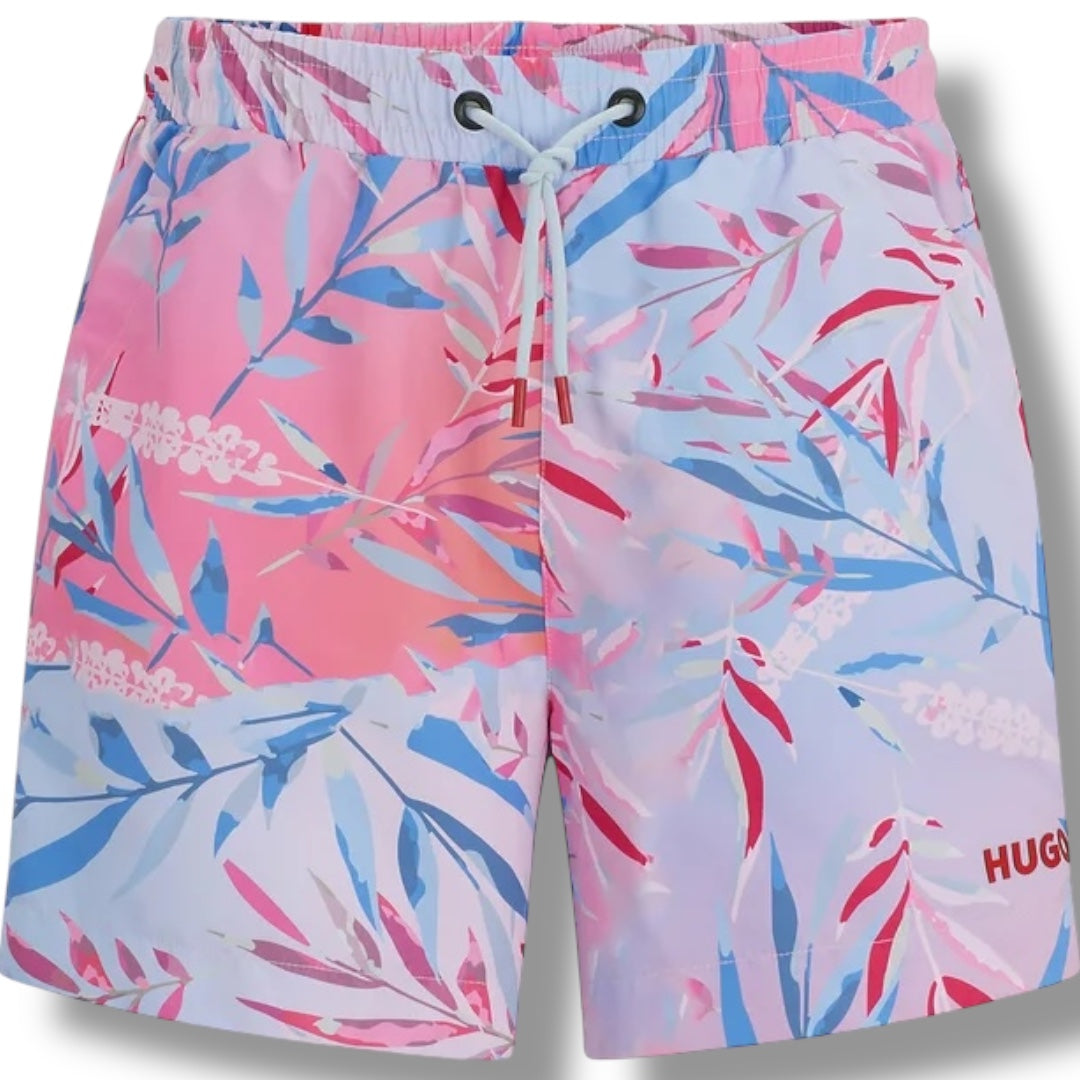 HUGO FLORAL SWIM SHORTS PINK * SALE *