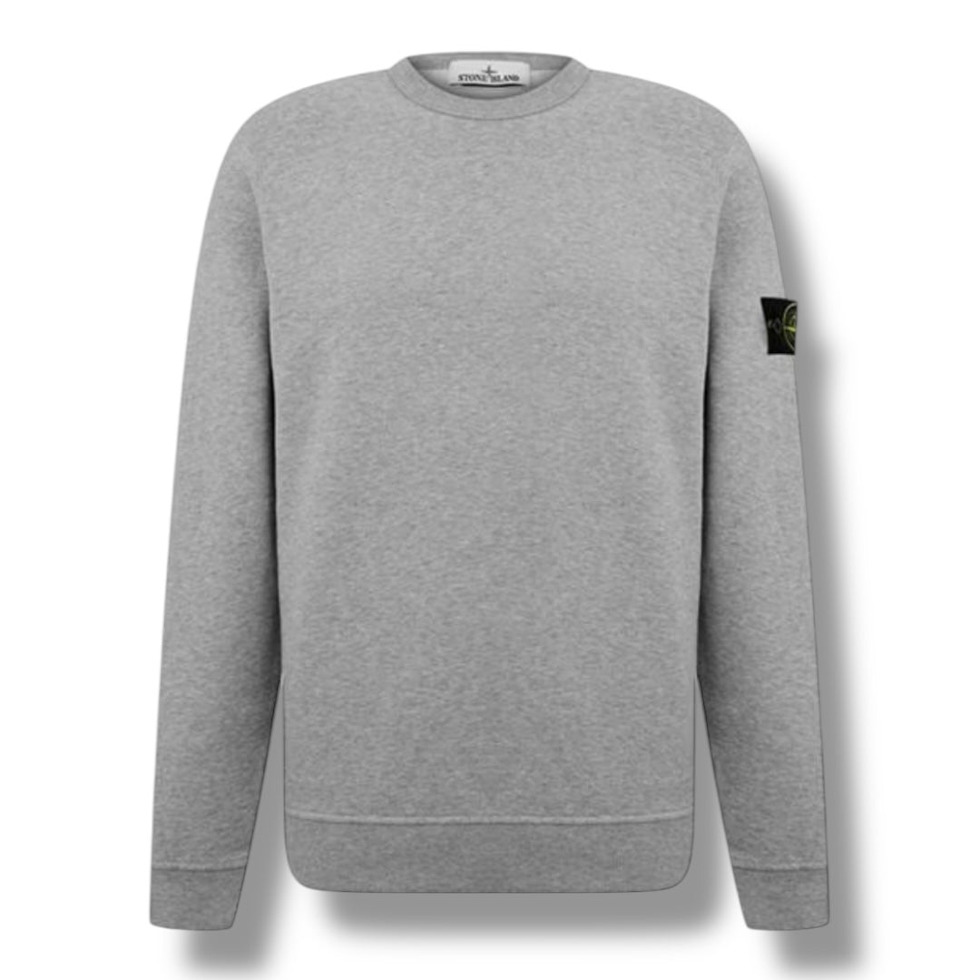 STONE ISLAND ARM BADGE CREWNECK SWEATSHIRT GREY