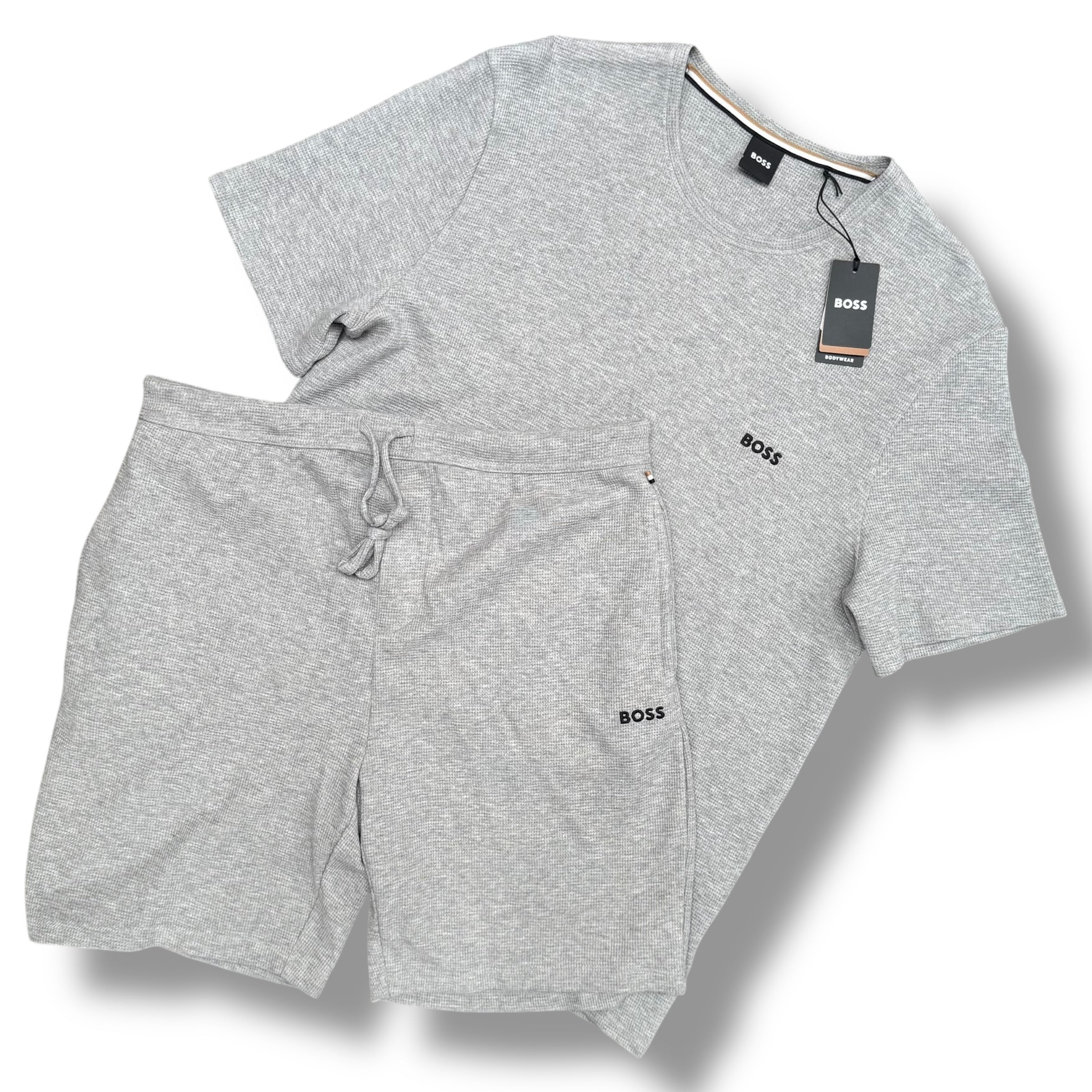 HUGO BOSS SMALL LOGO T-SHIRT & JERSEY SHORTS GREY *SALE*