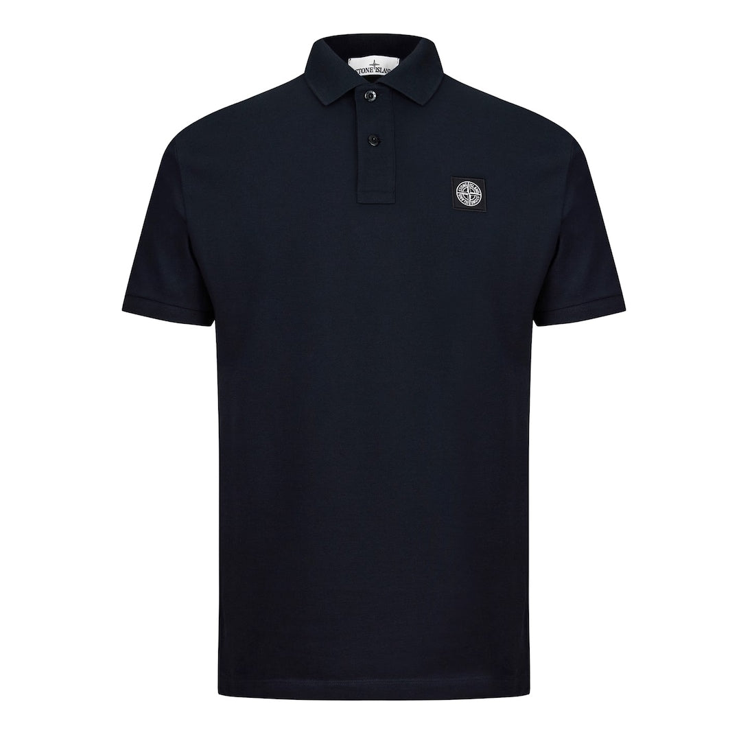 STONE ISLAND PATCH LOGO POLO SHIRT NAVY BLUE