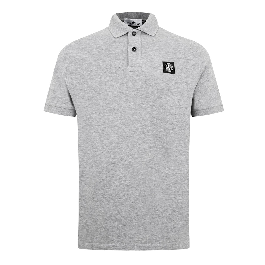 STONE ISLAND PATCH LOGO POLO SHIRT GREY