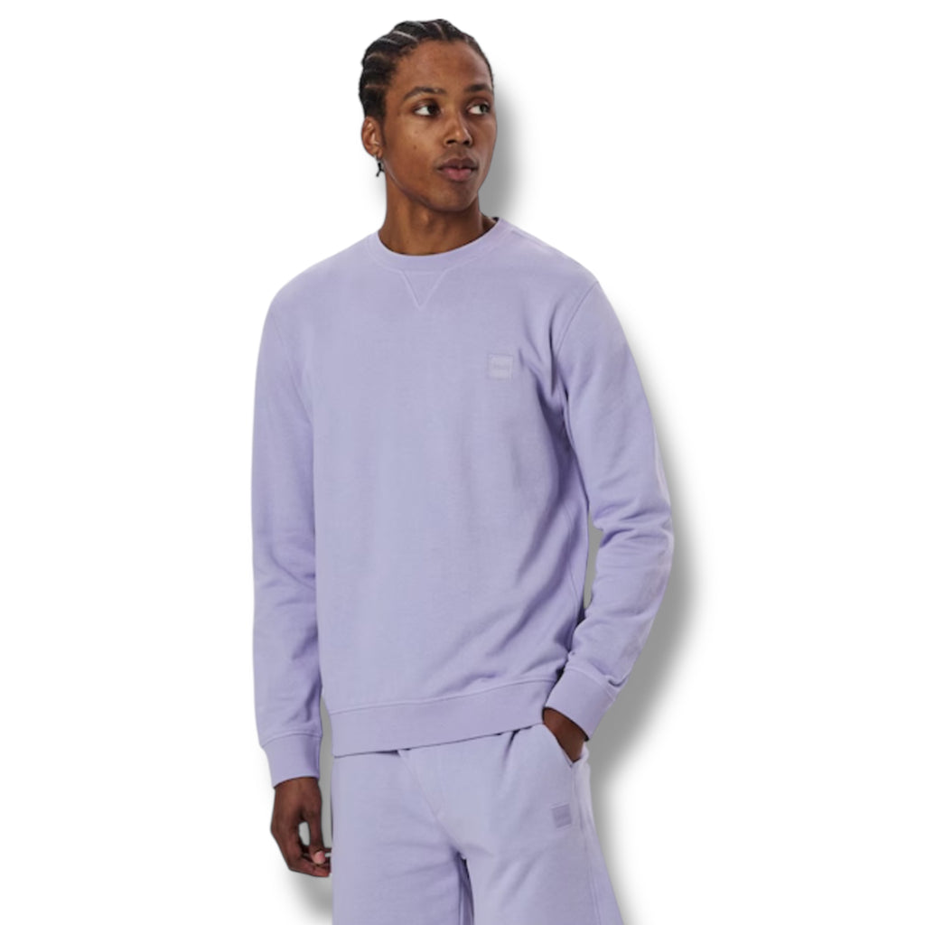 HUGO BOSS PATCH LOGO SWEATSHIRT PURPLE