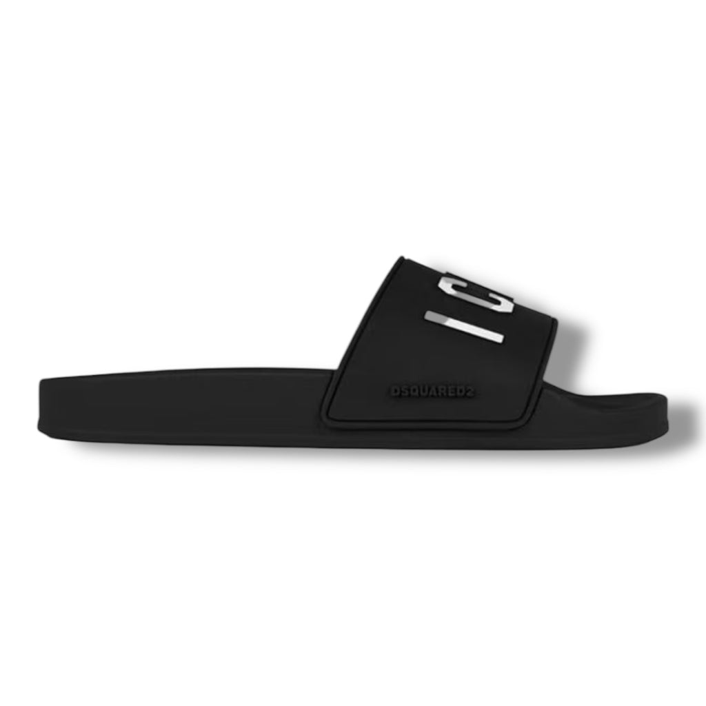 DSQUARED2 ICON POOL SLIDERS BLACK
