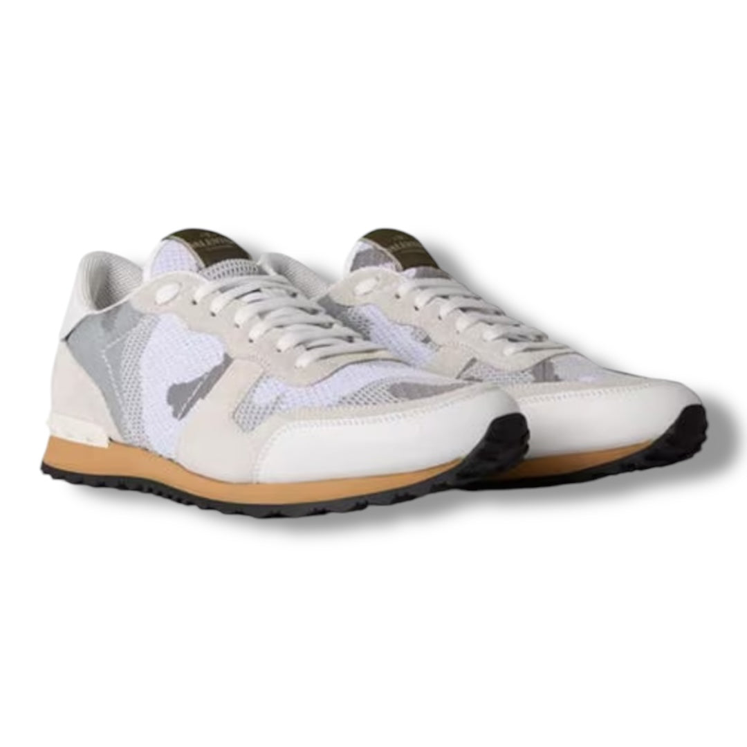VALENTINO ROCKRUNNER STUD TRAINERS WHITE CAMO