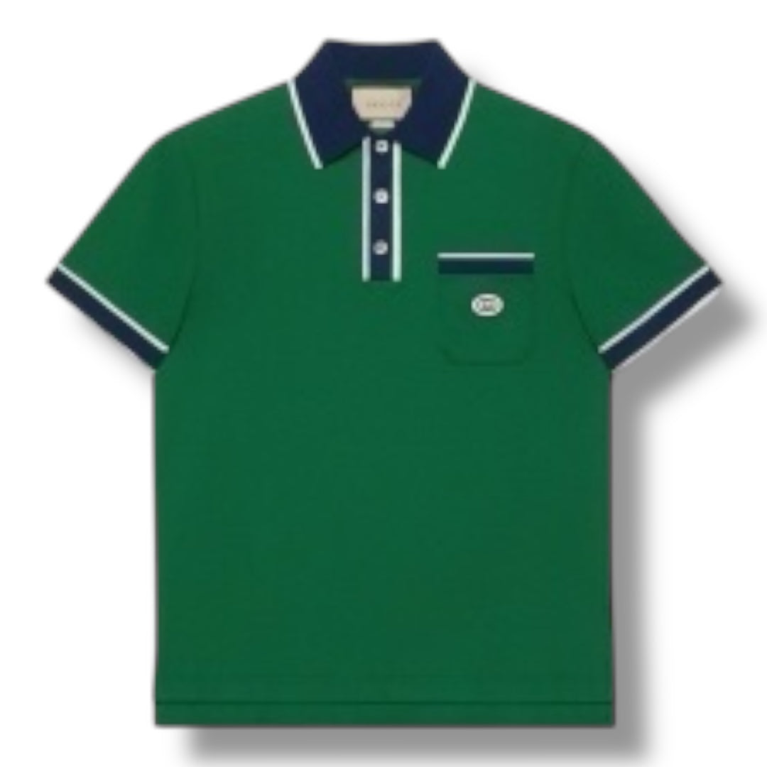 GUCCI GG POCKET POLO SHIRT GREEN