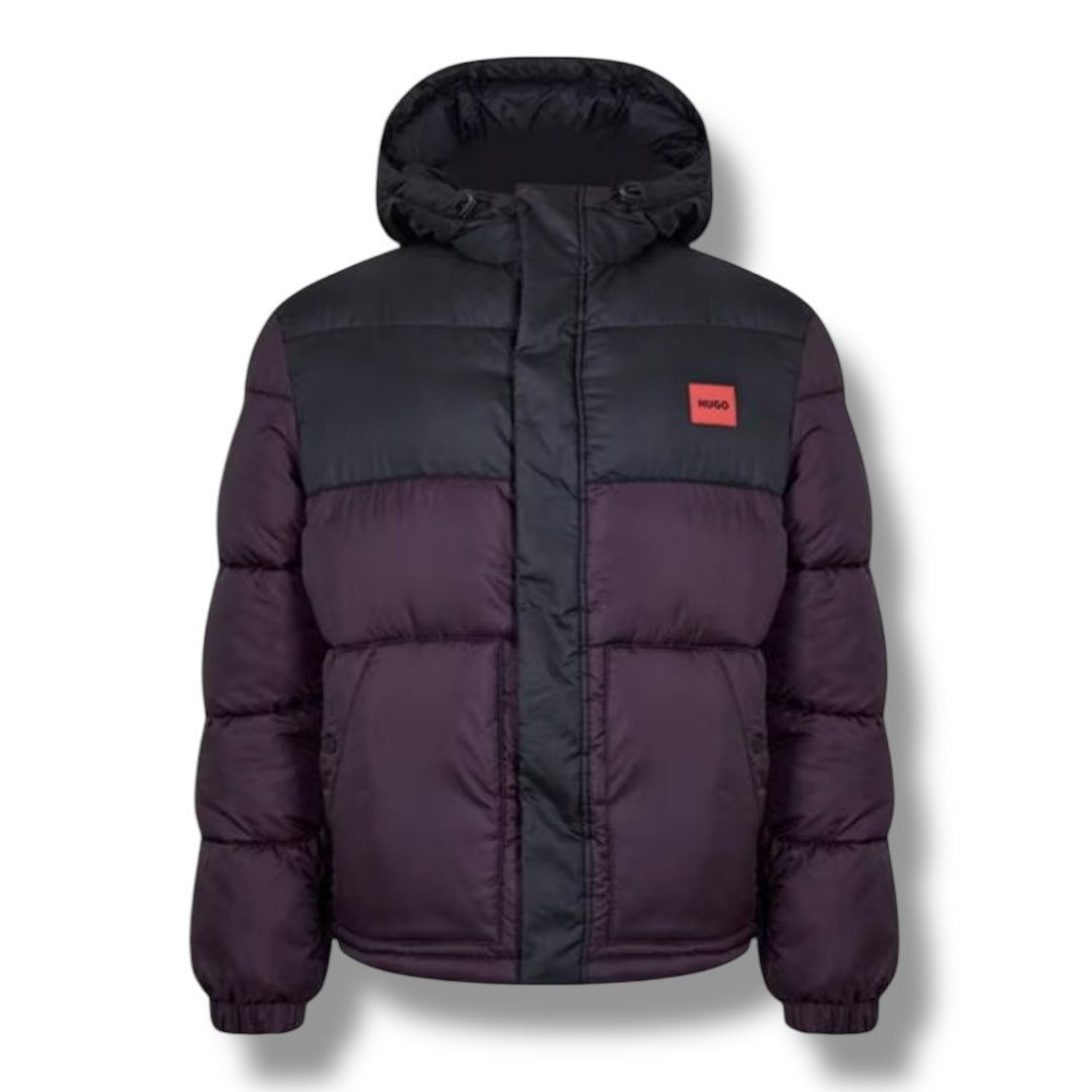 HUGO BOSS HUGO RED PATCH PUFFER JACKET PURPLE