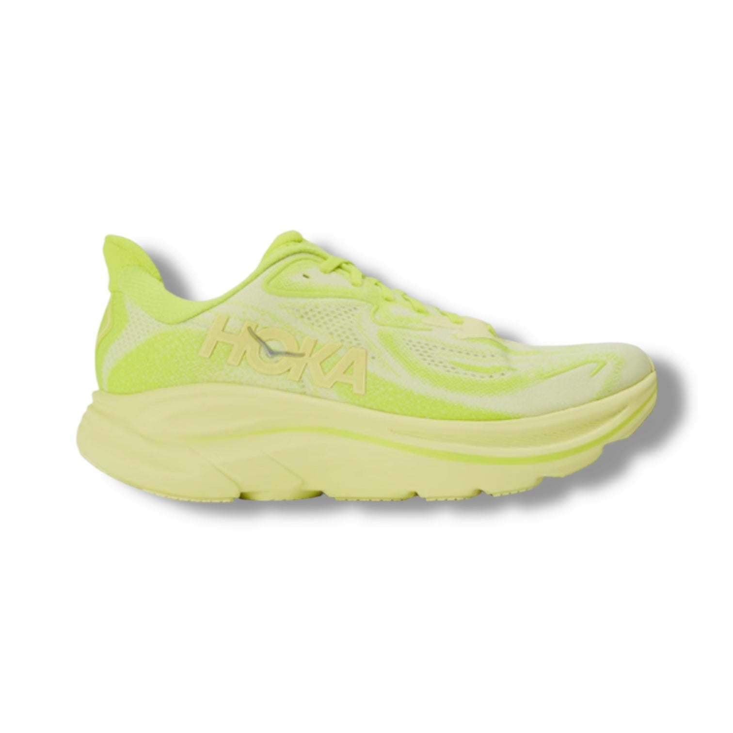 HOKA CLIFTON 10 RUNNING TRAINERS NEON YELLOW