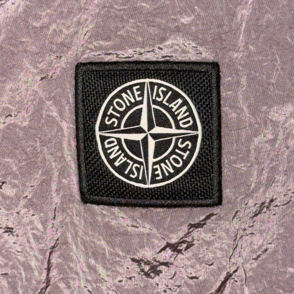 STONE ISLAND PATCH LOGO SWIM SHORTS NYLON METAL PINK