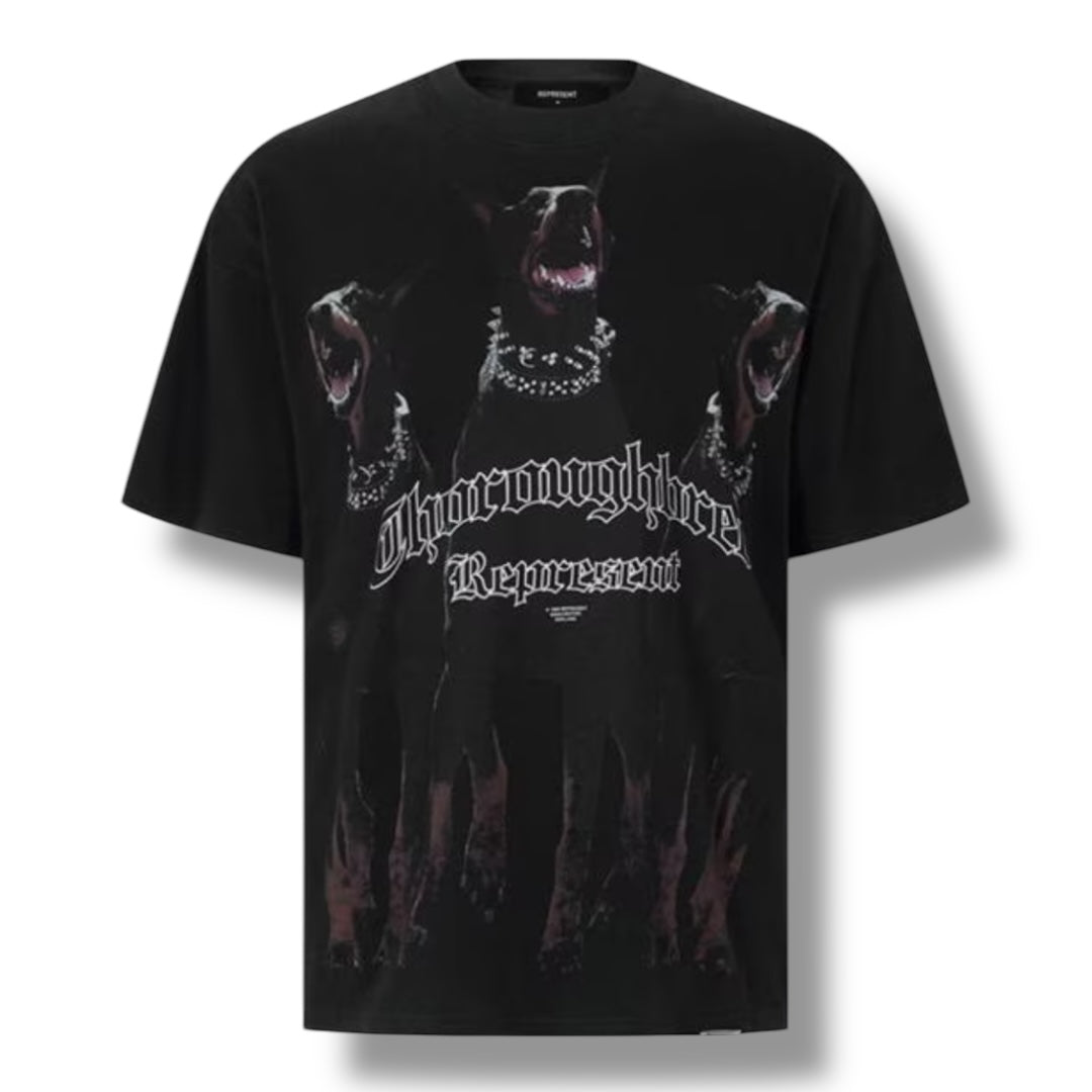 REPRESENT THOROUGHBRED DOG T-SHIRT VINTAGE BLACK