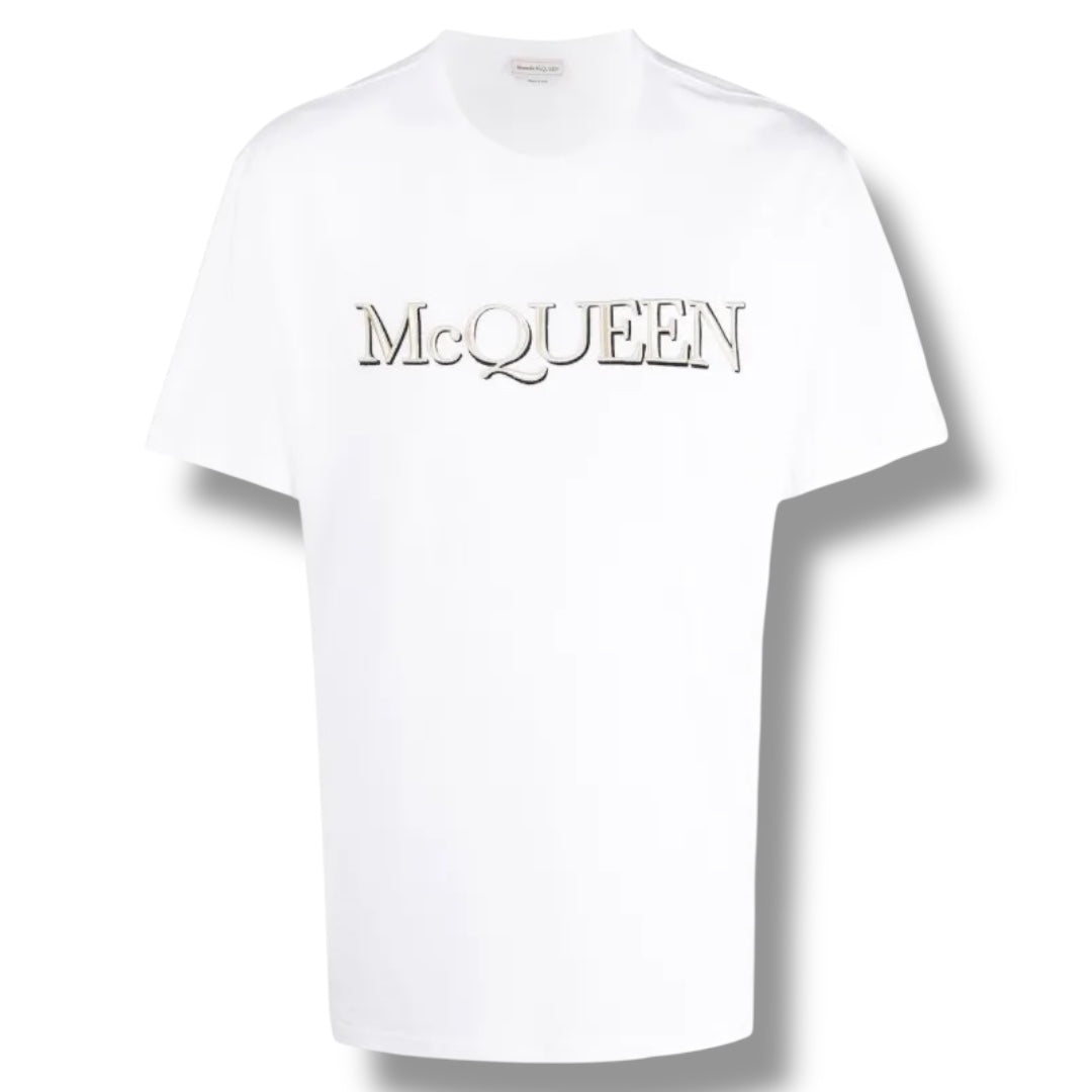 MCQUEEN BIG LOGO EMBROIDERED T-SHIRT WHITE