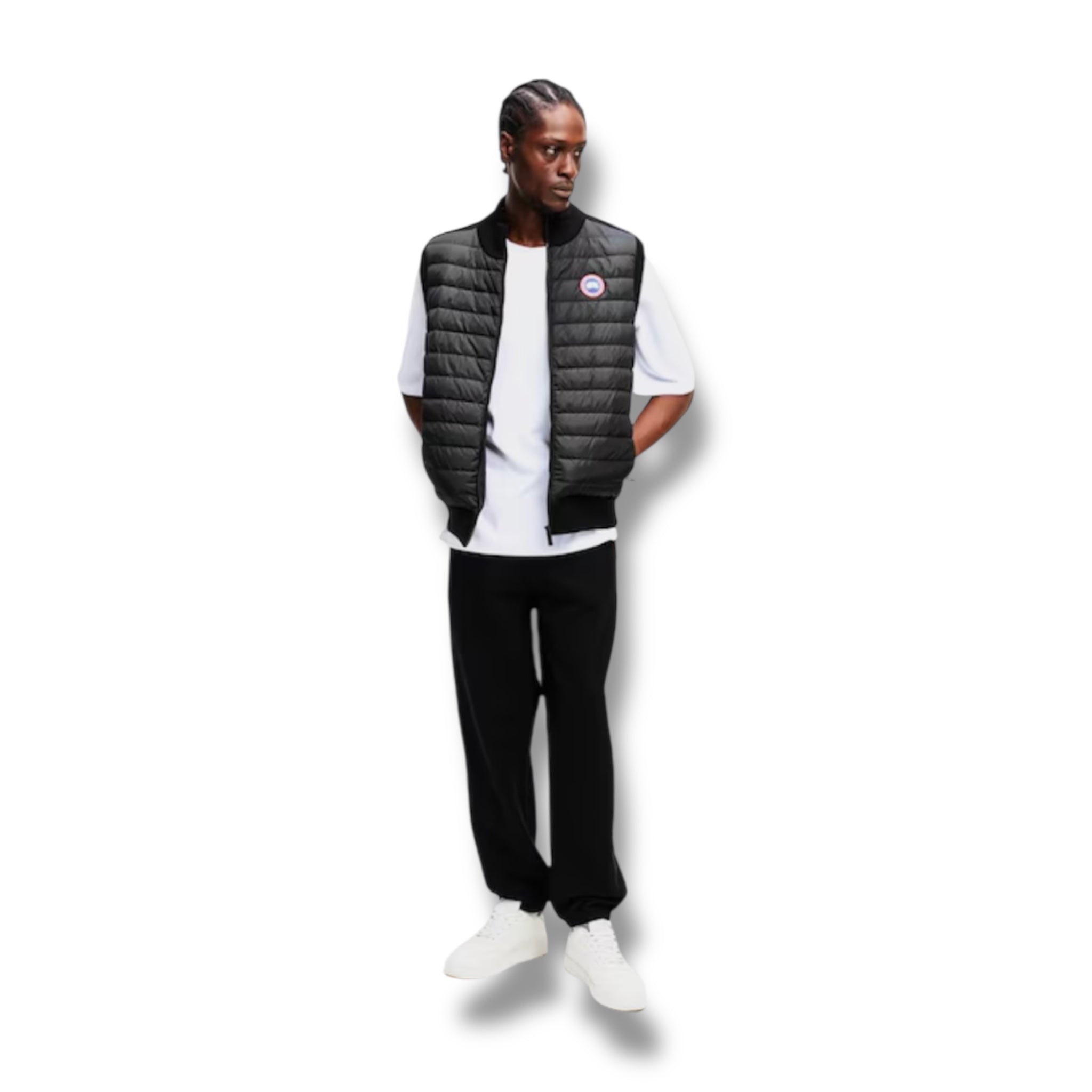 CANADA GOOSE HYBRID KNIT GILET BLACK