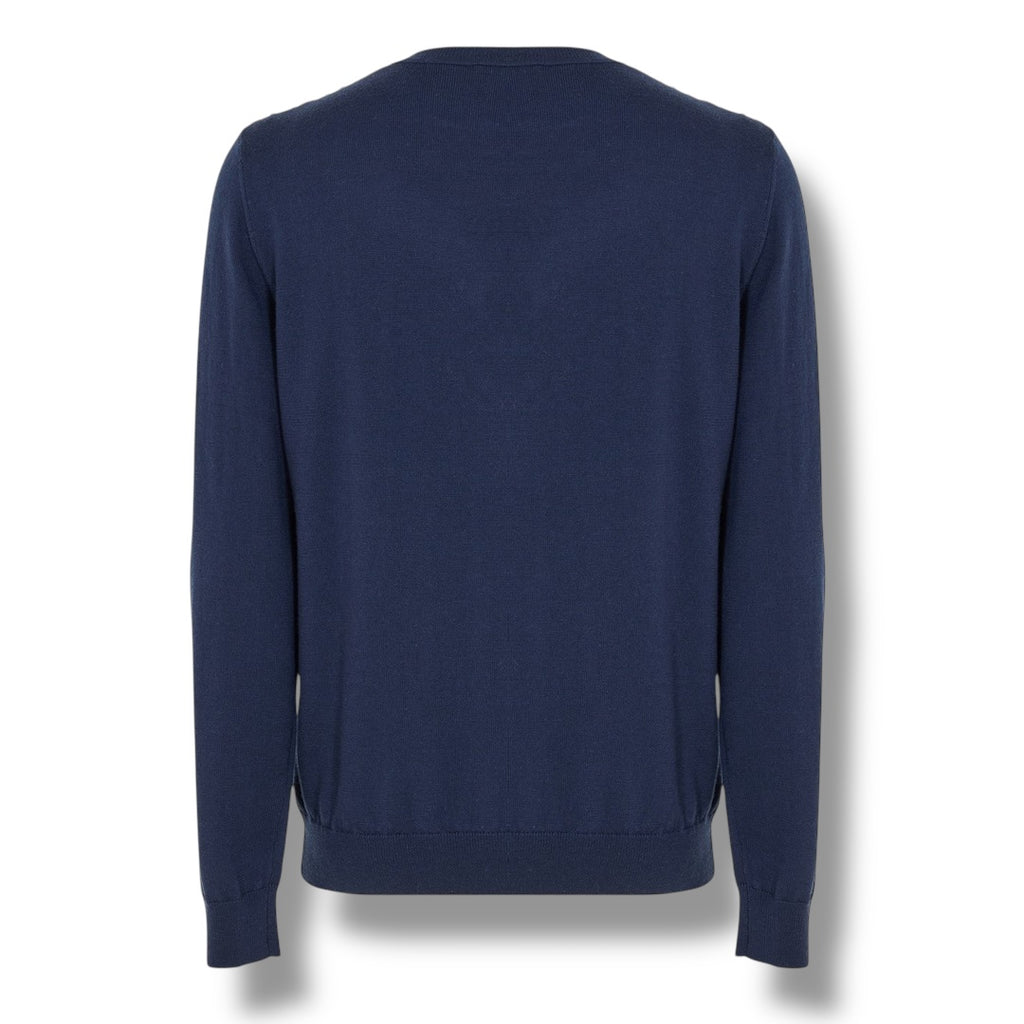 AQUASCUTUM SMALL CHECK SWEATER BROWN / NAVY