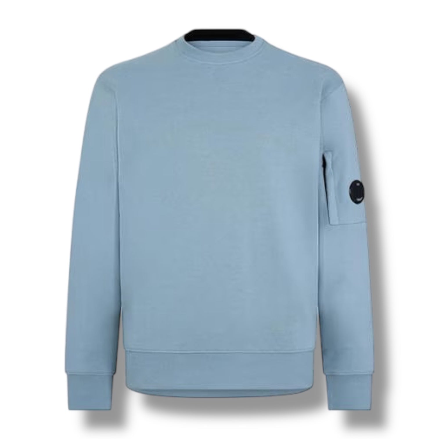 CP COMPANY LENS ARM CREWNECK SWEATSHIRT SILVER BLUE
