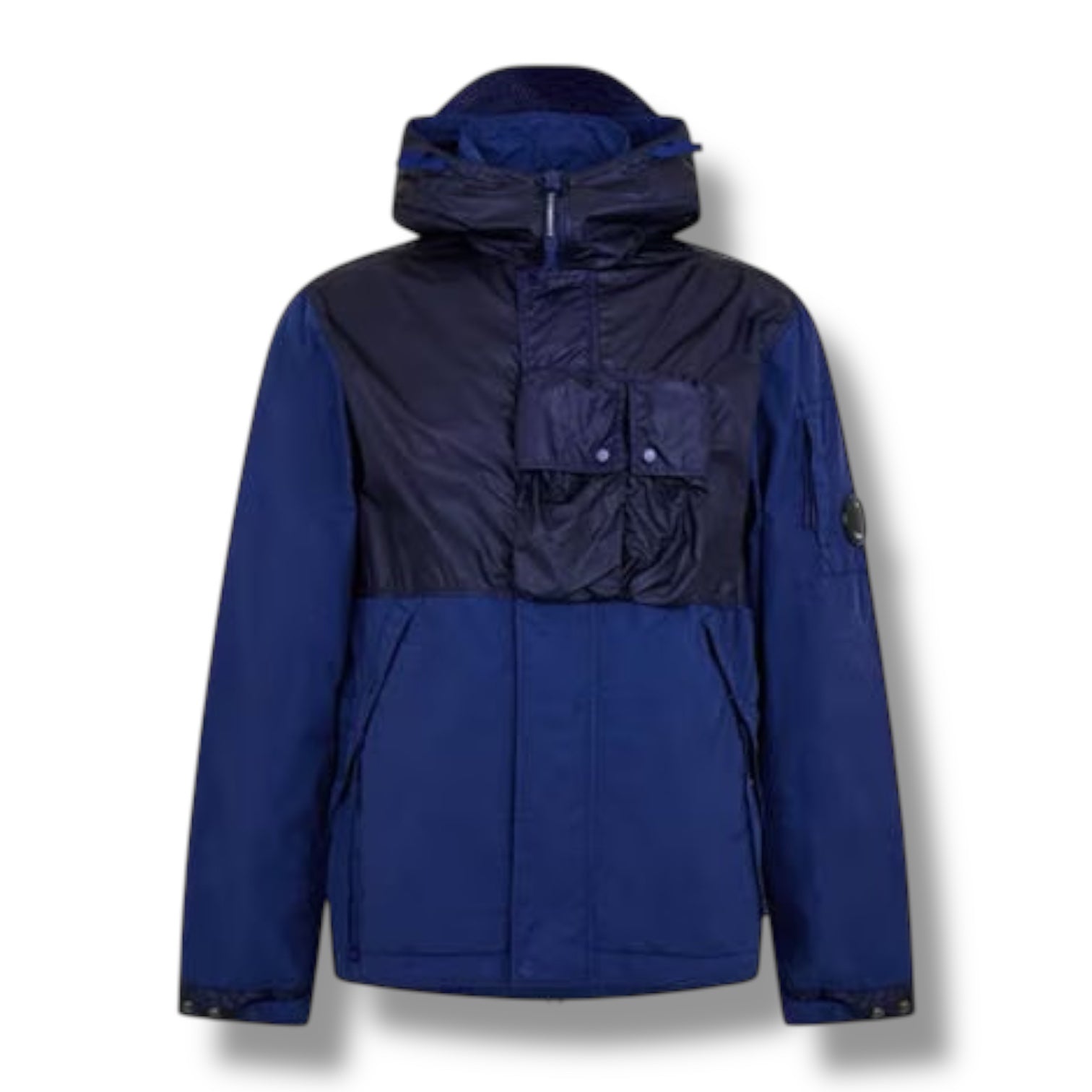 CP COMPANY HOODED GOOGLE JACKET BLUEPRINT BLUE