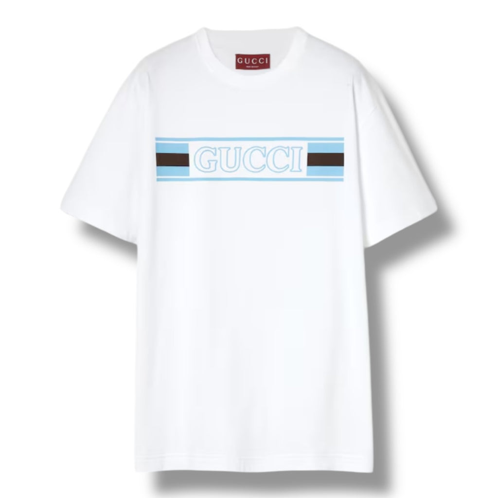 GUCCI RECTANGLE STRIPE T-SHIRT WHITE
