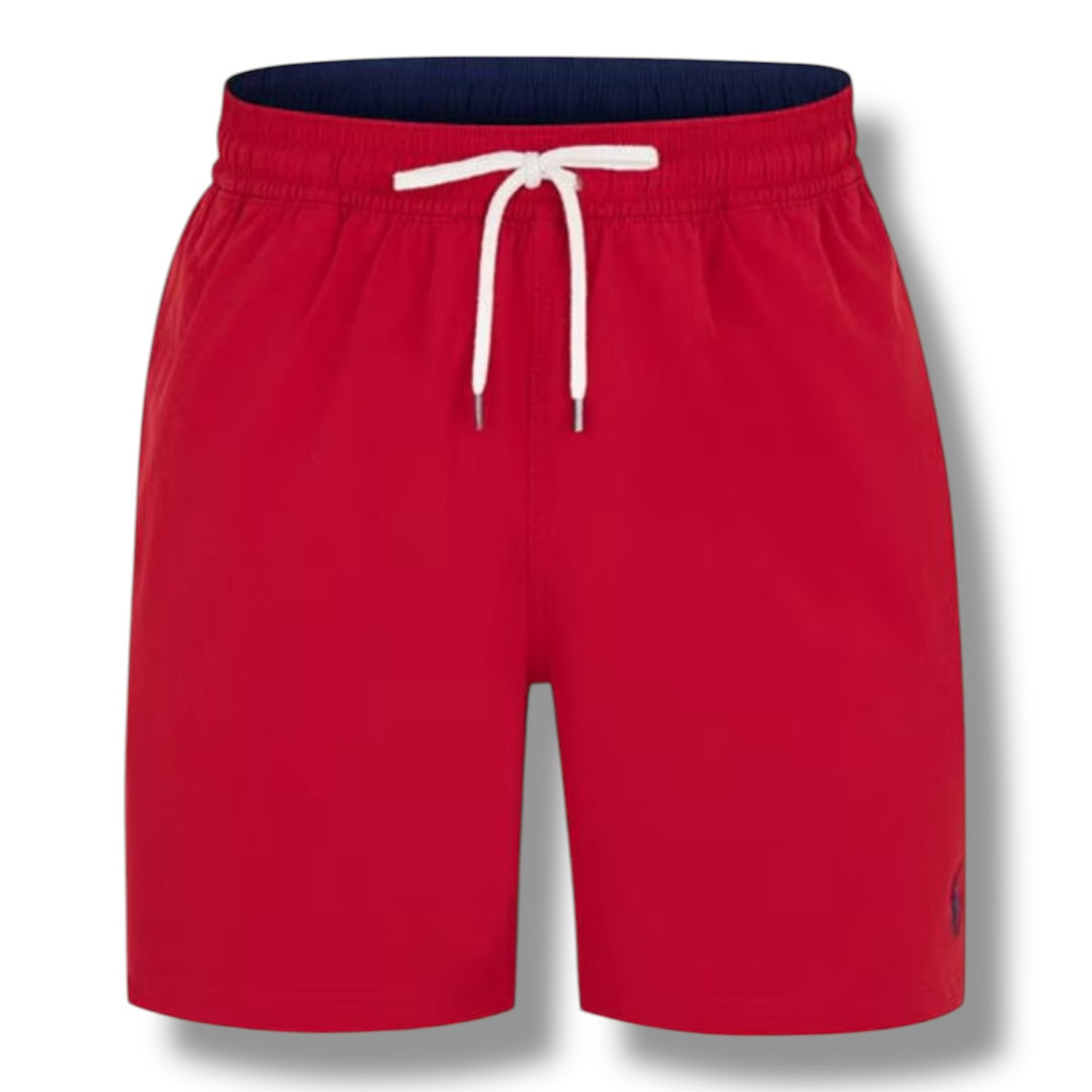 RALPH LAUREN LOGO SWIM SHORTS RED