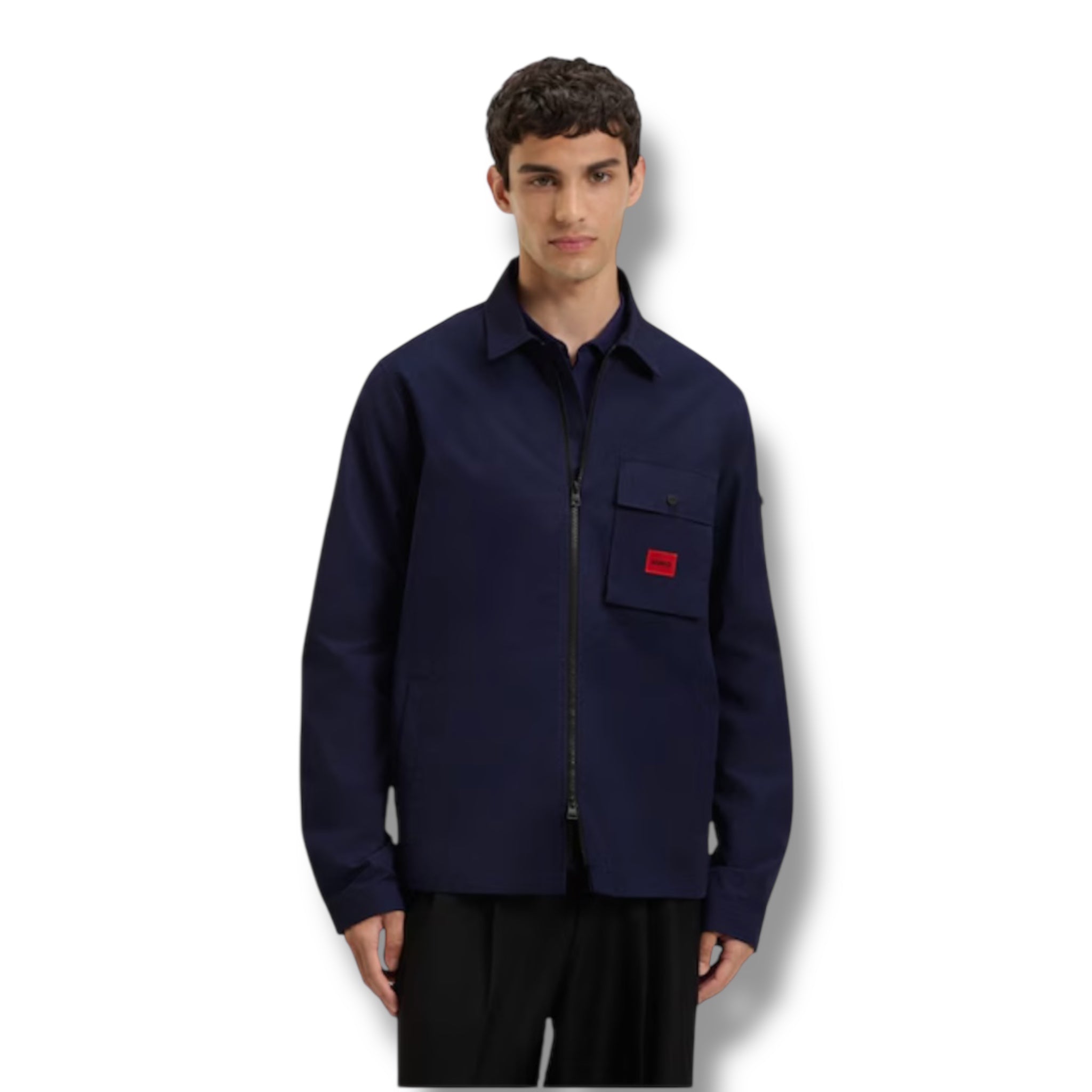 HUGO RED PATCH OVERSHIRT NAVY BLUE