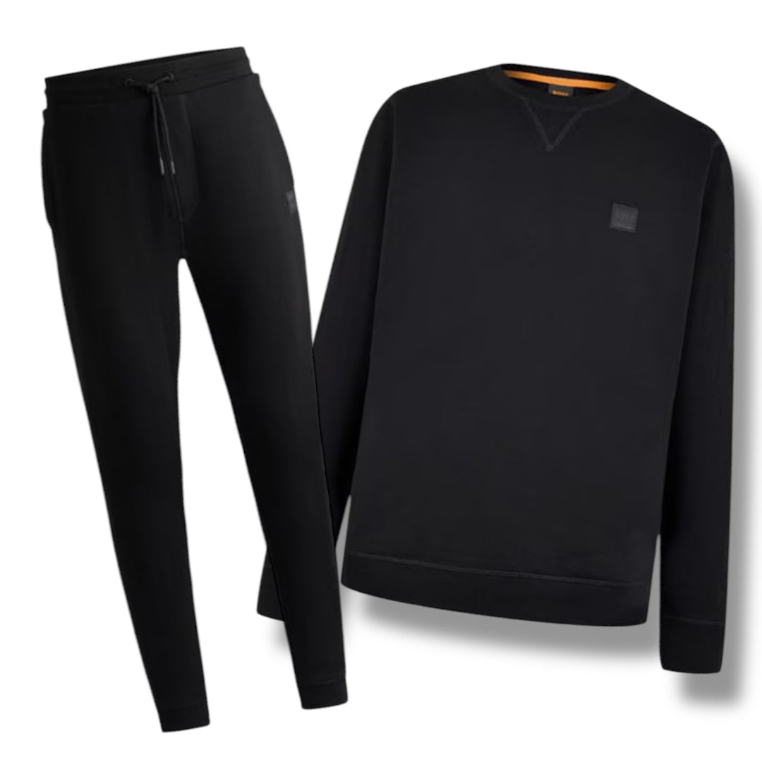 HUGO BOSS PATCH FULL TRACKSUIT BLACK