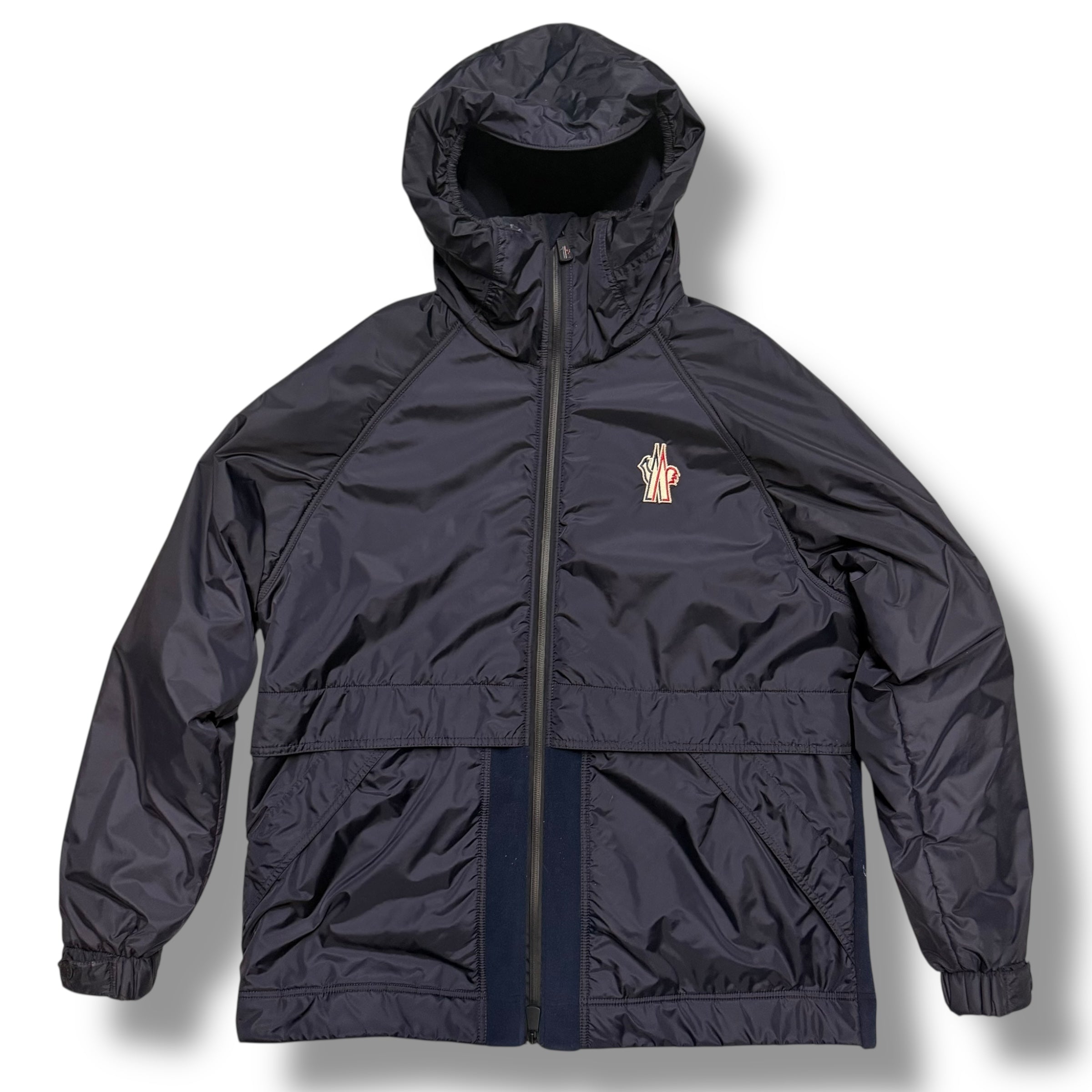 MONCLER GRENOBLE HOODED SHELL FLEECE JACKET NAVY BLUE