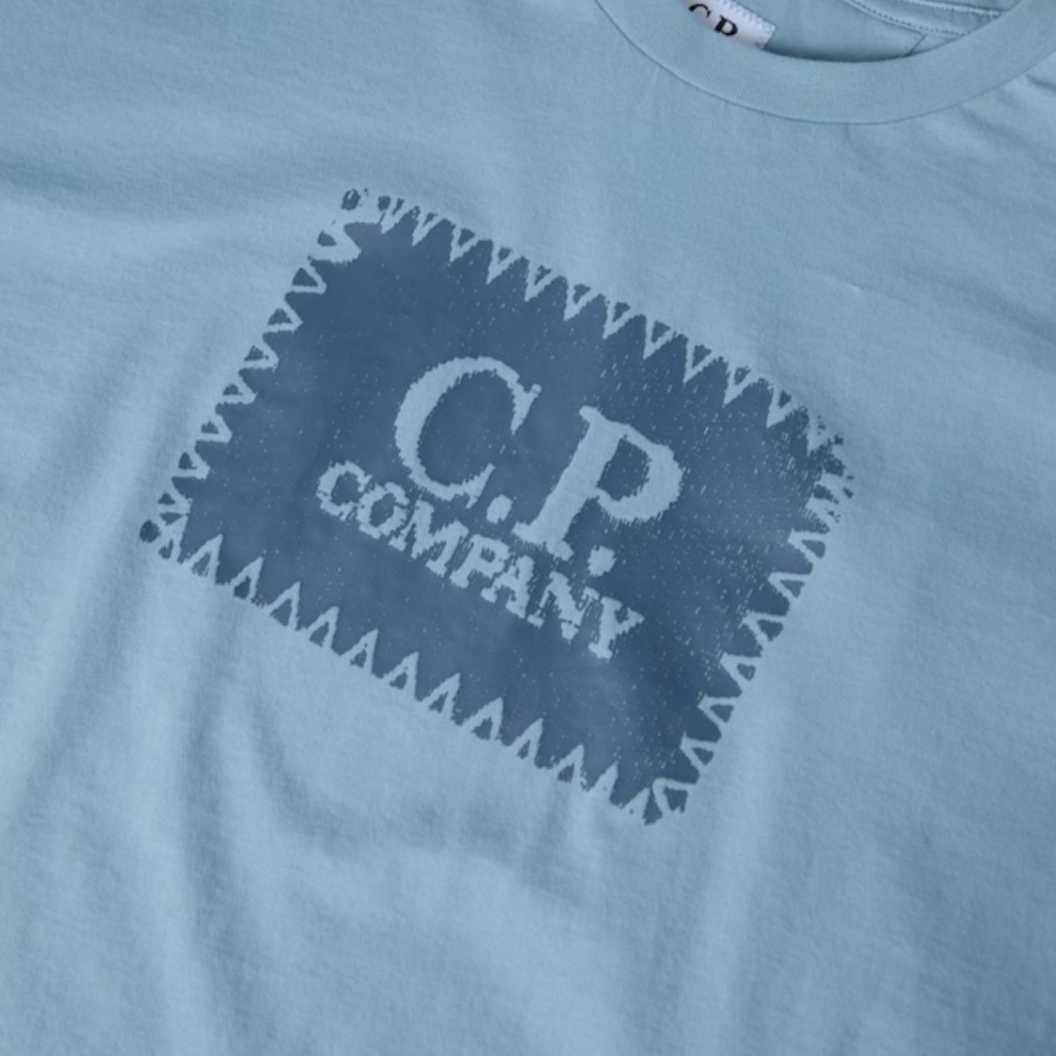 CP COMPANY STAMP LOGO T-SHIRT SILVER BLUE