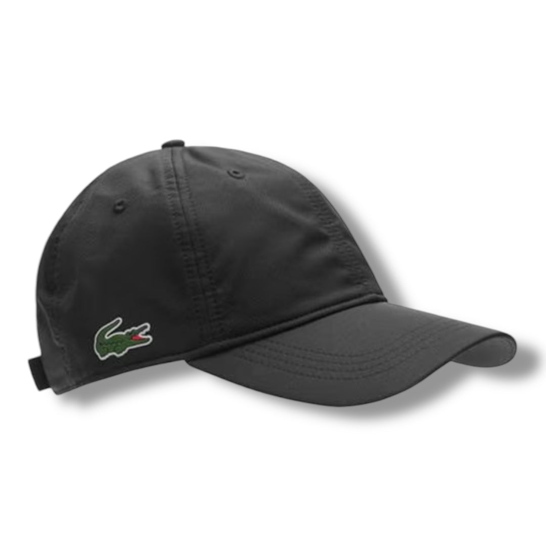 LACOSTE TAFFATA BASEBALL CAP BLACK