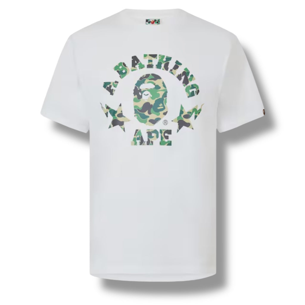 A BATHING BAPE STA CAMO COLLEGE T-SHIRT WHITE