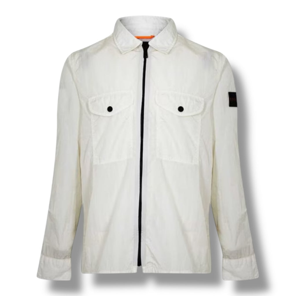 HUGO BOSS PATCH OVERSHIRT BEIGE
