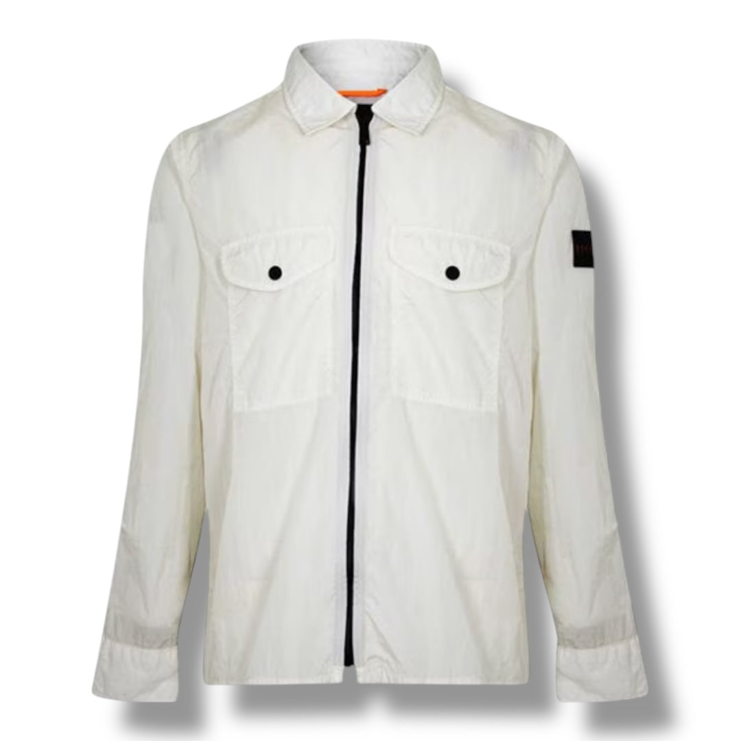 HUGO BOSS PATCH OVERSHIRT BEIGE