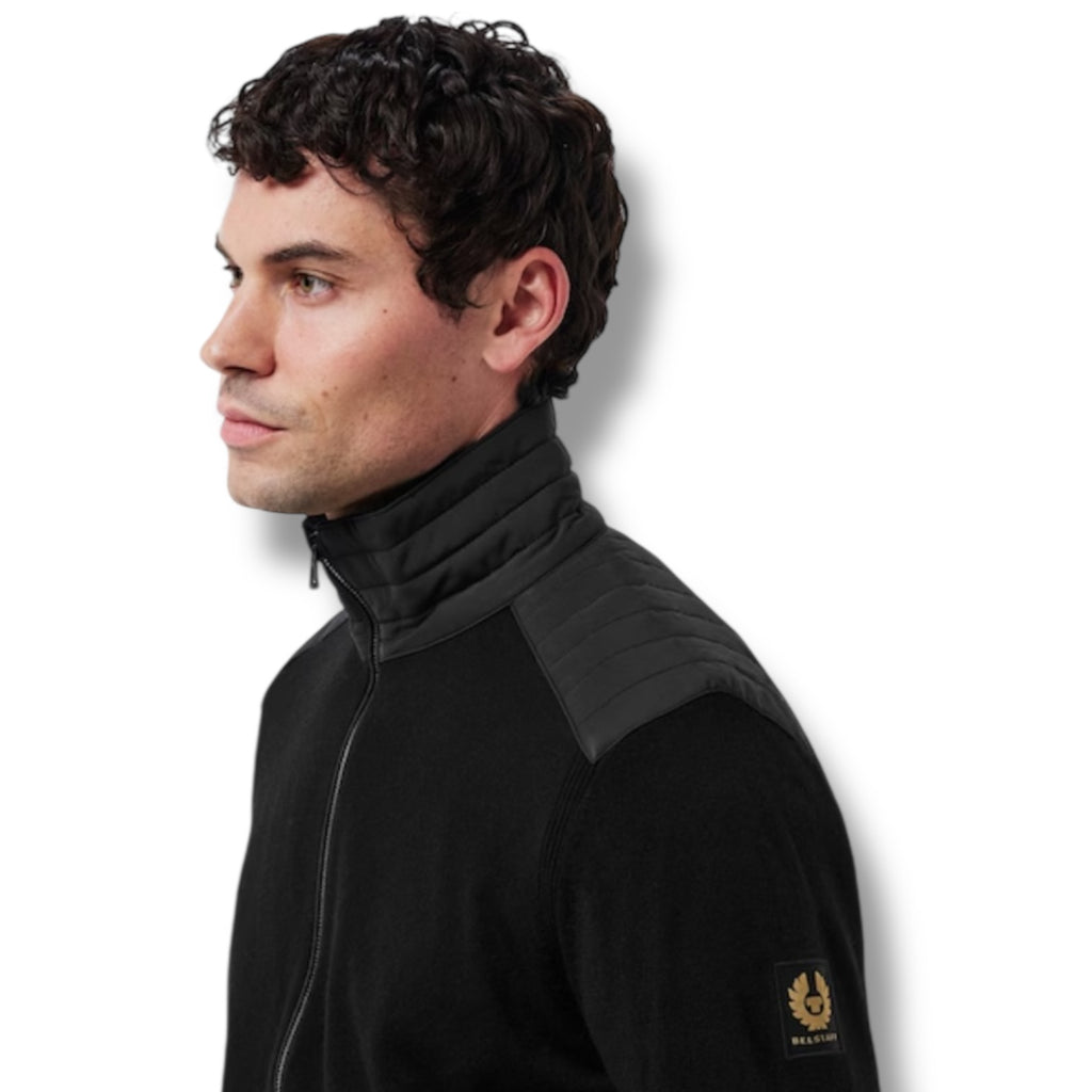 BELSTAFF KELBY ZIP UP CARDIGAN JUMPER BLACK