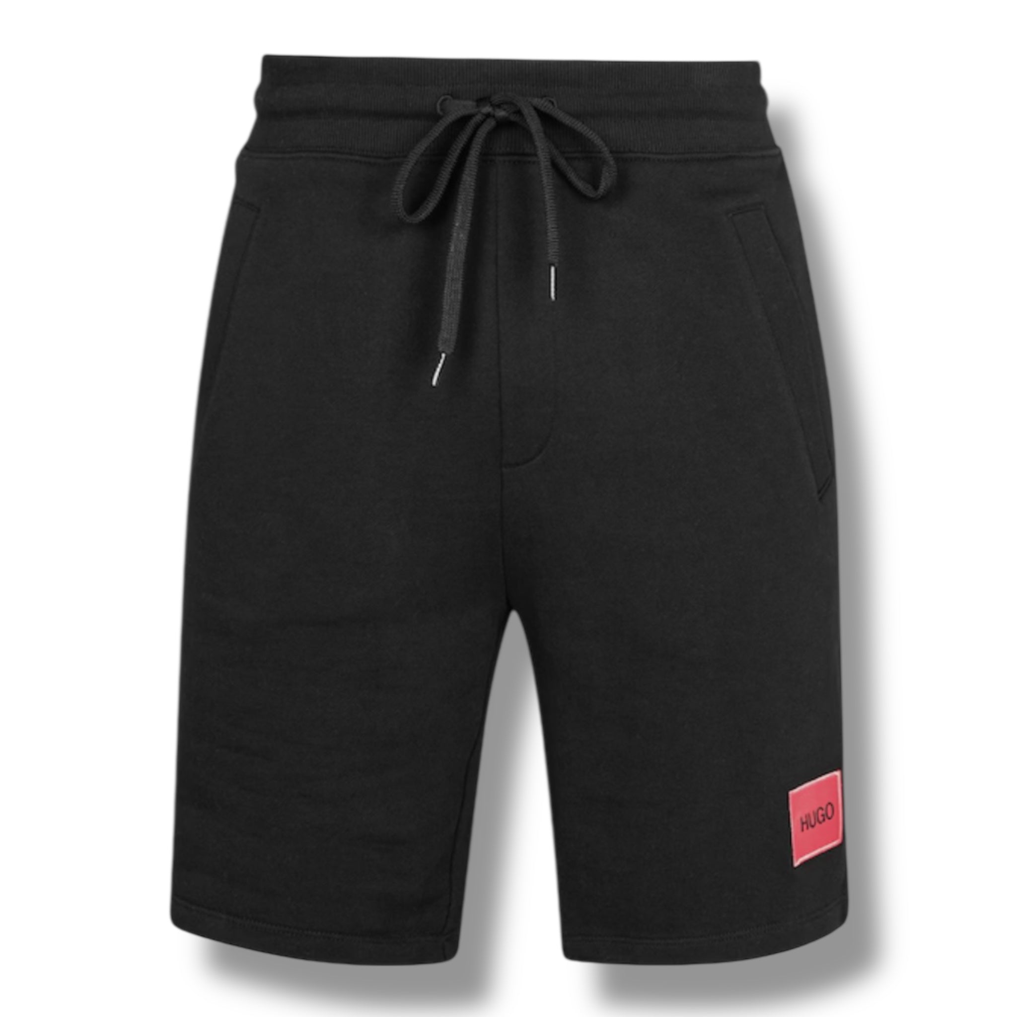 HUGO BOSS HUGO RED PATCH SWEATSHIRT & JERSEY SHORTS SET BLACK